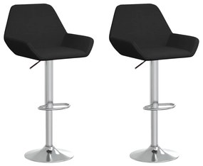339357 vidaXL Scaune de bar, 2 buc., negru, material textil