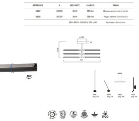 Lustra LED aplicata design modern minimalist TORCH alba