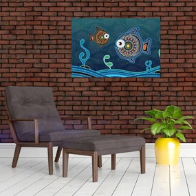 Tablou - Peștișorii desenați (90x60 cm)