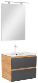 Mobilier complet de baie Vario Forte 60 stejar-antracit