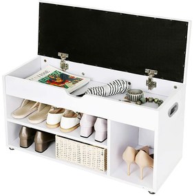 Pantofar alb cu banca PILTON 80x44 cm