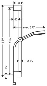 Set de dus Hansgrohe, Pulsify Select 105, 3 jeturi Relaxation si bara de dus, crom