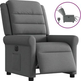 vidaXL Fotoliu rabatabil electric, gri închis, material textil