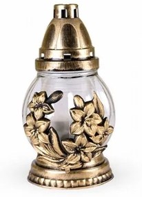 Lampă din sticlă cu decor în relief Floare, auriu