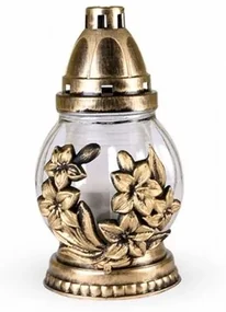 Lampă din sticlă cu decor în relief Floare, auriu
