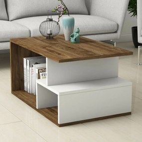 Măsuță de cafea Arte White and Dark Walnut