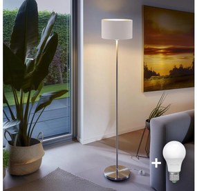 Lampadar LED Eglo TUNJA 1xE27/60W/230V crom mat/alb