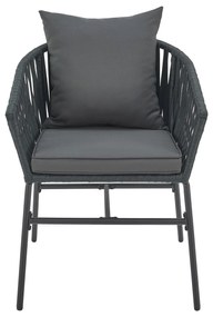 Fotolii din răchită cu perne 2 buc, gri închis