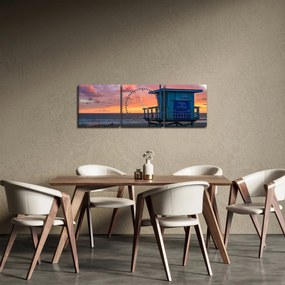 Tablou de pe plaja Santa Monica (cu ceas) (90x30 cm)