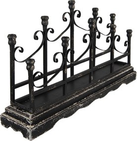 Sfeșnic vintage din fier forjat negru, 79x18x46 cm
