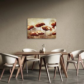 Tablou pe sticlă flori roșii (70x50 cm)