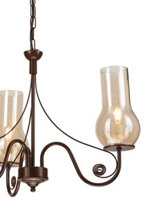 Lustră pe lanț Brilagi COTTAGE 3xE14/40W/230V maro