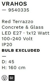 Lustra/Pendul design decorativ VRAHOS red terrazzo
