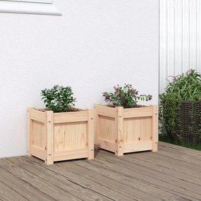 vidaXL Jardiniere de grădină, 2 buc., lemn masiv de pin
