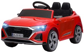 AIYAPLAY Mașinuță Electrică pentru Copii Audi Q8 Etron Sportback cu Baterie 12V Telecomandă Faruri Claxon și Muzică Roșu | Aosom Romania