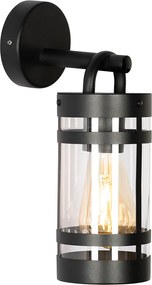 Lampă de perete inteligentă de exterior neagră IP44 incl. WiFi A60 - Ruben