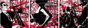 Tablou - Jazz (cu ceas) (90x30 cm)