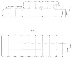 Canapea modulară bej cu tapițerie din țesătură bouclé 288 cm Bellis – Micadoni