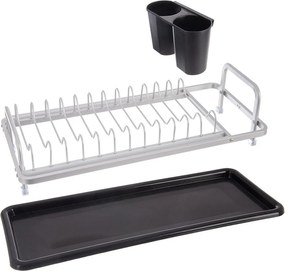 Scurgător de vase alb-negru din metal 41,5x17 cm Deluxe – Orion