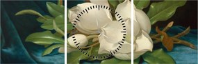 Tablou - Martin Johnson Heade, Giant Magnolias on a Blue Velvet Cloth, reproducere (cu ceas) (90x30 cm)
