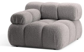 Modul pentru canapea modulară gri deschis cu tapițerie din țesătură bouclé (cu colț pe partea stângă ) Bellis – Micadoni Home