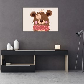Tablou - Teddy ursuleț cu eșarfă roșie (90x60 cm)