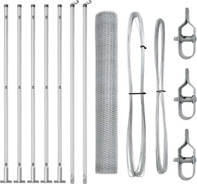 vidaXL Stâlp de gard. Argintiu 10 x 0,8 m (plasă de 13 mm) Oțel