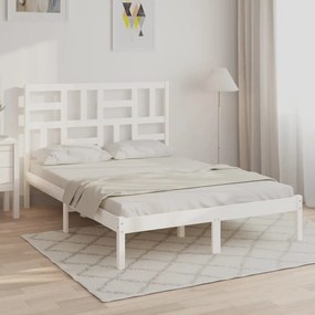 3105961 vidaXL Cadru de pat, alb, 160x200 cm, lemn masivvidaXL
