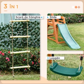 Outsunny Set 3 in 1 de leagan si tobogan, Set de leagan pentru co | Aosom Romania