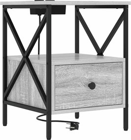 vidaXL Dulap de noapte Gri Sonoma 41,5 x 40,5 x 55 cm Lemn compozit
