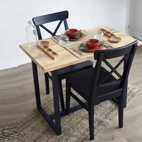 Masa bucatarie  lemn.seria wood A-620,pin natur-negru,100x59x75 cm, 30103