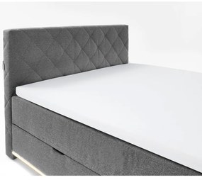 Pat boxspring gri cu spațiu de depozitare 180x200 cm Messina – Meise Möbel