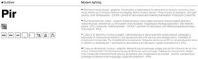 Aplica LED solara cu senzor de miscare pentru exterior IP54 Pir