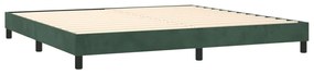 Pat box spring cu saltea, verde inchis, 200x200 cm, catifea Verde inchis, 200 x 200 cm, Design simplu