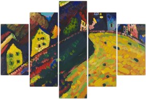 Tablou - Vasily Kandinsky, Houses at Murnau, reproducere (150x105 cm)