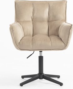 HR560CROSS Scaun Catifea Latte cu Bază Neagră