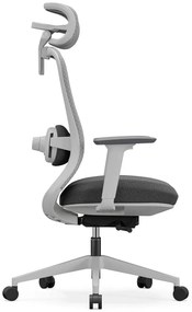 SYNO-HG Scaun ergonomic, suport lombar cu Masaj, sezut translatabil, cotiere 3D, tetiera 2D, Mesh/textil, Gri