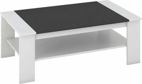 Masuta de cafea BAKER, alb/negru, PAL melaminat/canturi/ABS, 120x71x44