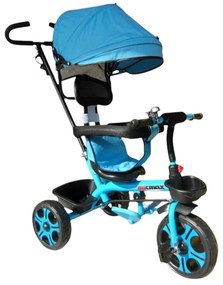 Tricicleta cu copertina detasabila NOVOKIDS™ My first Trike, Roti din spuma cauciucata, Maner de ghidaj pentru parinti, Cadru metalic, Dimensiuni