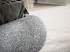 Pat matrimonial gri tapițat cu spațiu de depozitare cu somieră 160x200 cm Maumere – Maison de Rêve