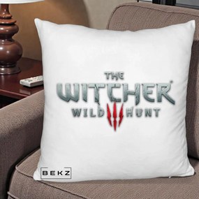 Perna Personalizata The Witcher 3 Wild Hunt, 40x40 cm, Alb Pufos, Husa Detasabila, Perna Inclusa, BEKZ®