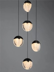 Lustra cu 5 pendule LED ALICIA negru
