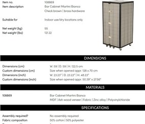 Dulap/ Bar LUX cu roti design cufar Martini Bianco 108869 HZ