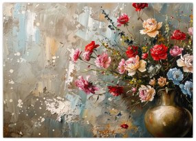 Tablou pe sticlă - Vaza de flori (70x50 cm)