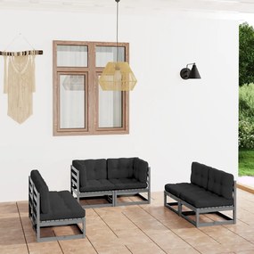 3076461 vidaXL Set mobilier de grădină cu perne, 6 piese, lemn masiv de pin