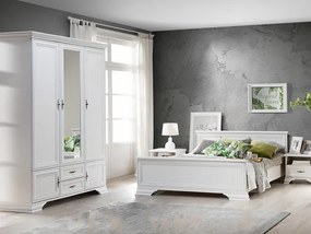Dormitor LUXERA, Varianta 1, Dulap 5 Usi si 2 Sertare, MDF Alb Alpin