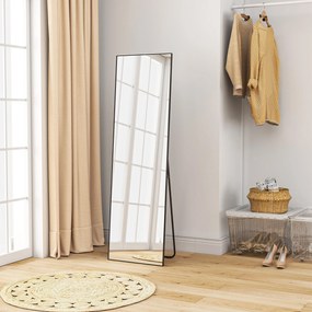 HOMCOM Oglindă Verticală din Metal, 50x2x161.5 cm, Negru | Aosom Romania