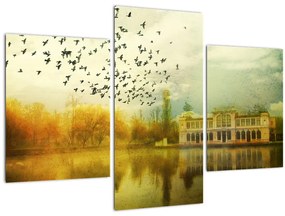 Tablou peisajului pictat cu sediul (90x60 cm)