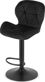 OFERTA Scaun de bar cu picior negru WEST VELVET, negru II. calitate
