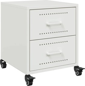 vidaXL Noptieră, alb, 36x39x43,5 cm, oțel